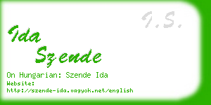 ida szende business card